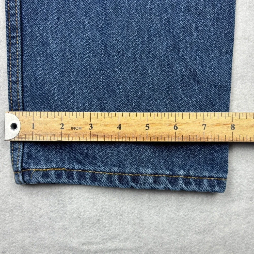 Levis Mens 33x30 505 Regular Straight Fit Medium Wash Blue Denim Jeans 33 30
